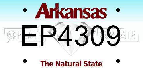 EP4309 Arkansas License Plate