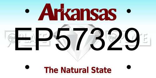 EP57329 Arkansas License Plate