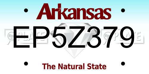 EP5Z379 Arkansas License Plate