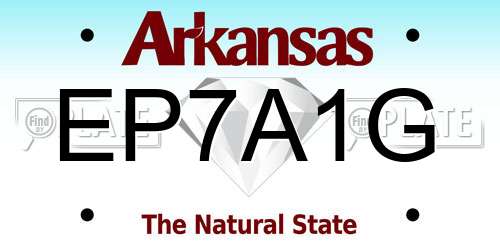 EP7A1G Arkansas License Plate