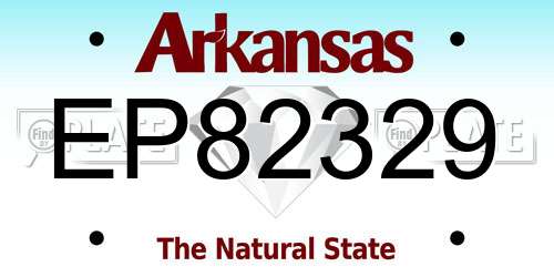 EP82329 Arkansas License Plate