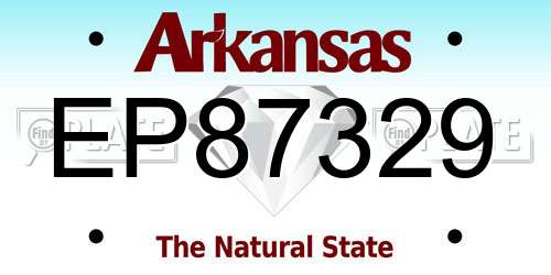 EP87329 Arkansas License Plate