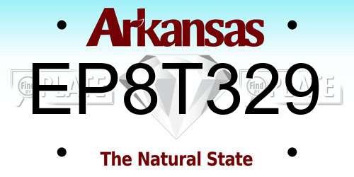EP8T329 Arkansas License Plate