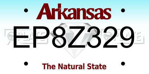 EP8Z329 Arkansas License Plate