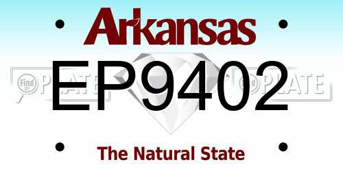 EP9402 Arkansas License Plate