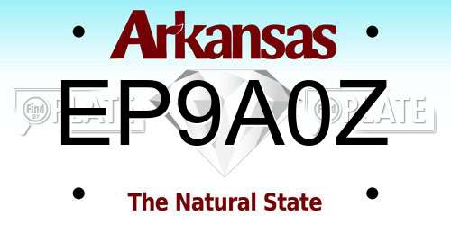 EP9A0Z Arkansas License Plate