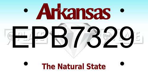 EPB7329 Arkansas License Plate