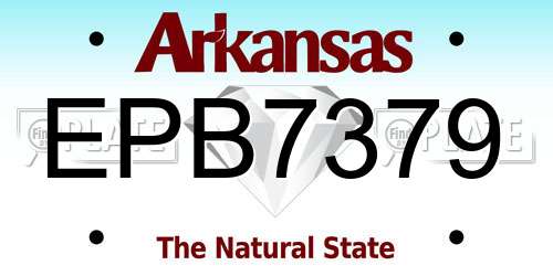 EPB7379 Arkansas License Plate