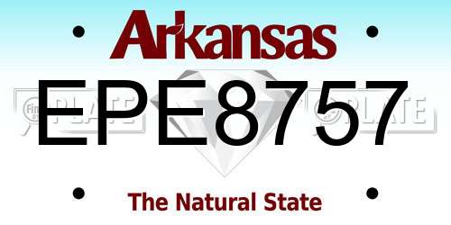 EPE8757 Arkansas License Plate