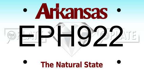 EPH922 Arkansas License Plate
