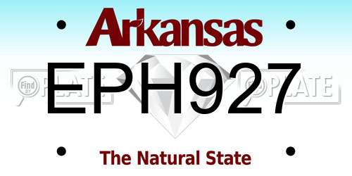 EPH927 Arkansas License Plate