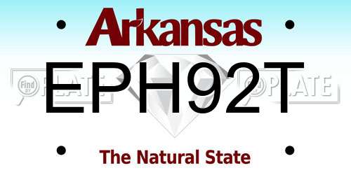 EPH92T Arkansas License Plate