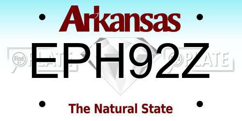 EPH92Z Arkansas License Plate