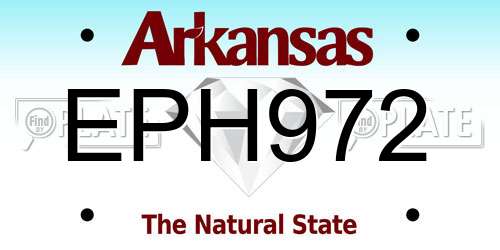 EPH972 Arkansas License Plate