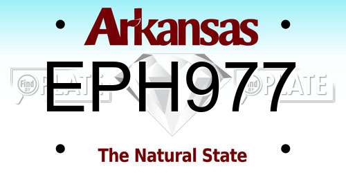 EPH977 Arkansas License Plate
