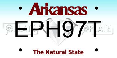 EPH97T Arkansas License Plate