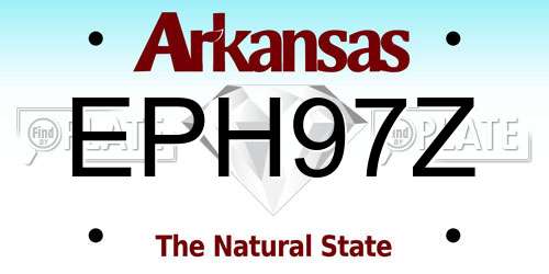 EPH97Z Arkansas License Plate