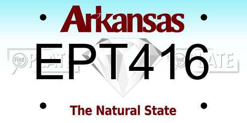 EPT416 Arkansas License Plate