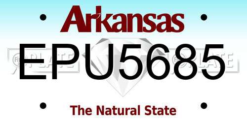 EPU5685 Arkansas License Plate