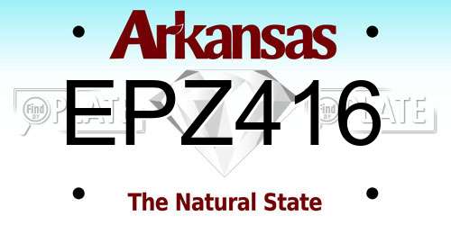EPZ416 Arkansas License Plate