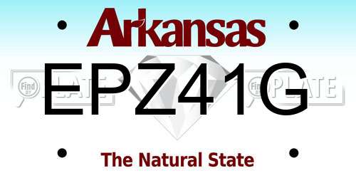 EPZ41G Arkansas License Plate