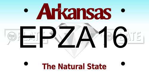 EPZA16 Arkansas License Plate
