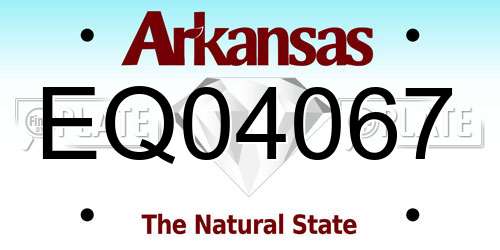 EQ04067 Arkansas License Plate