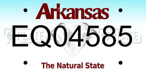 EQ04585 Arkansas License Plate
