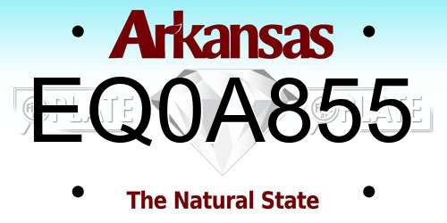 EQ0A855 Arkansas License Plate