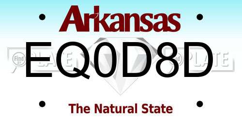 EQ0D8D Arkansas License Plate