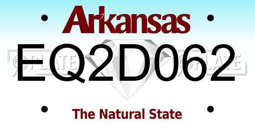 EQ2D062 Arkansas License Plate
