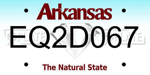 EQ2D067 Arkansas License Plate