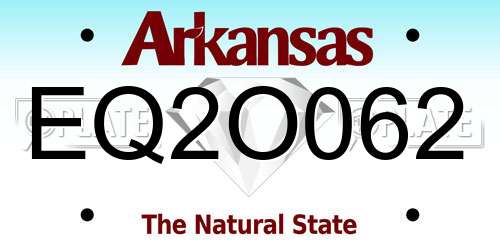 EQ2O062 Arkansas License Plate