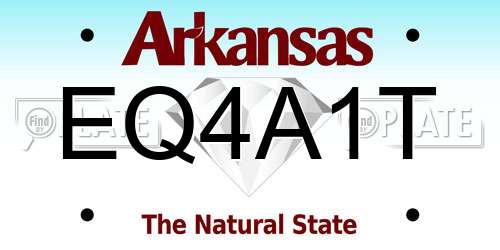 EQ4A1T Arkansas License Plate