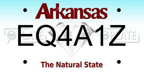 EQ4A1Z Arkansas License Plate