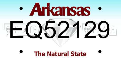 EQ52129 Arkansas License Plate