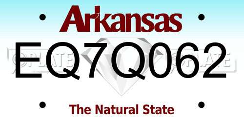 EQ7Q062 Arkansas License Plate