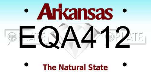 EQA412 Arkansas License Plate