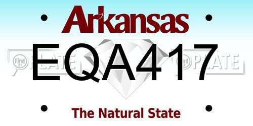 EQA417 Arkansas License Plate