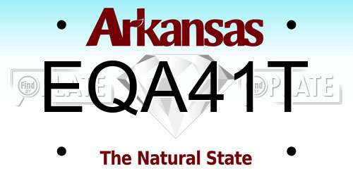 EQA41T Arkansas License Plate