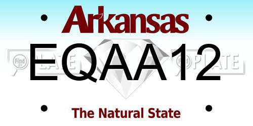 EQAA12 Arkansas License Plate