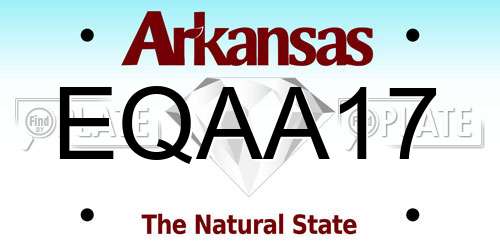 EQAA17 Arkansas License Plate
