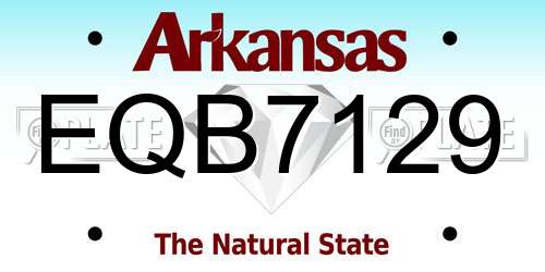 EQB7129 Arkansas License Plate