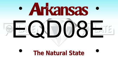 EQD08E Arkansas License Plate