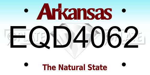 EQD4062 Arkansas License Plate