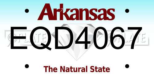 EQD4067 Arkansas License Plate