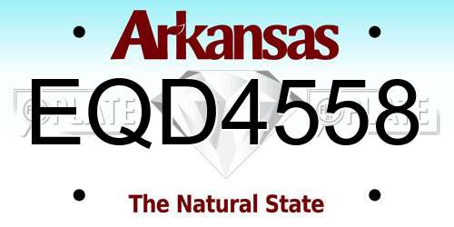 EQD4558 Arkansas License Plate