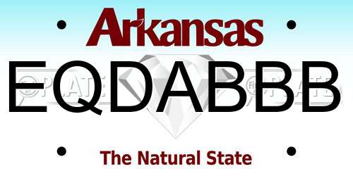 EQDABBB Arkansas License Plate