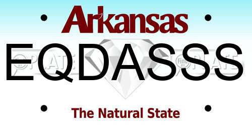 EQDASSS Arkansas License Plate