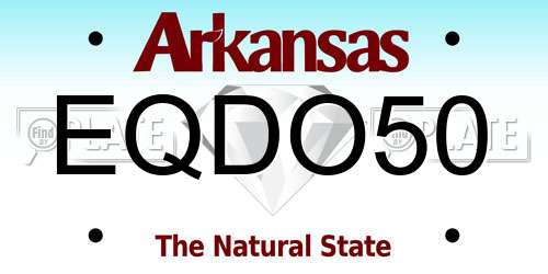 EQDO50 Arkansas License Plate